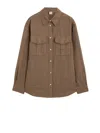 Aspesi Brown Shirt With Buttons And Pockets In Blue