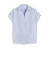 Aspesi Striped Short Sleeve Shirt In Blue