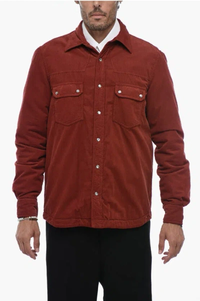 Aspesi Ata Padded Sergio Shirt In Burgundy