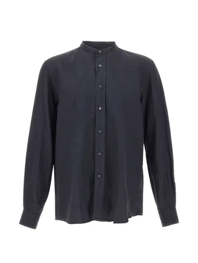 Aspesi Band Collar Bruce Shirt In Blue