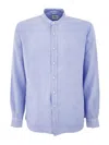 Aspesi Button-down Collar Cotton Shirt In Azzurro