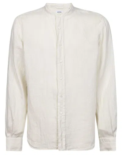 Aspesi Band-collar Shirt In Ghiaccio