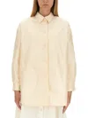 Aspesi Oversize Lightweight Collared Button-down Shirt In Neutral
