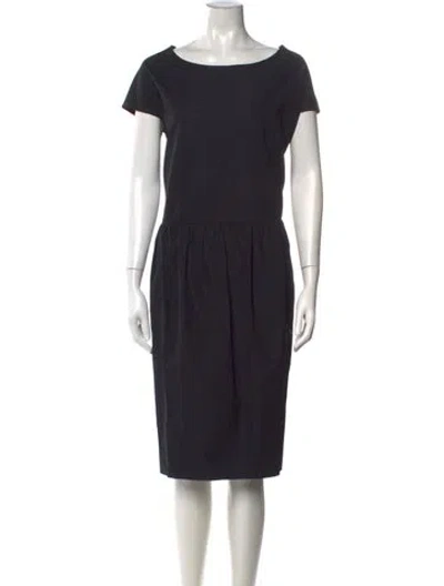 Pre-owned Aspesi Bateau Neckline Knee-length Dress In Black