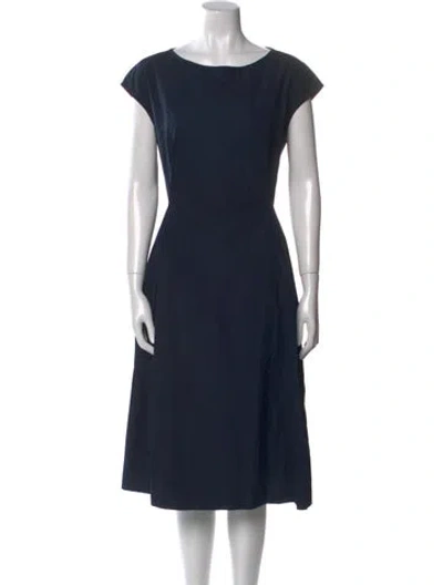 Pre-owned Aspesi Bateau Neckline Midi Length Dress In Blue