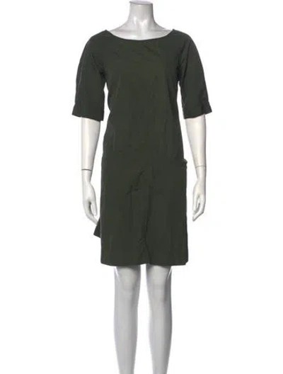 Pre-owned Aspesi Bateau Neckline Mini Dress In Green