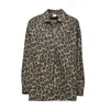 Aspesi Leopard Print Stretch Cotton Shirt In Brown
