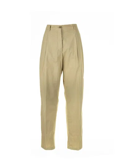 ASPESI ASPESI BEIGE HIGH-WAISTED TROUSERS