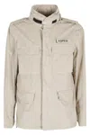Aspesi Beige Minifield Patch-logo Cotton Jacket In Neutral