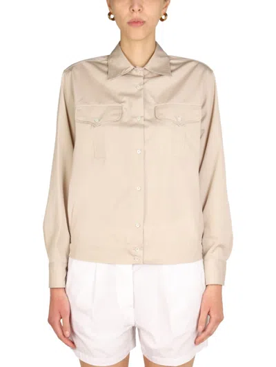 Aspesi Beige Regular Solid Shirt In Neutral