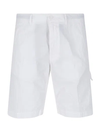 Aspesi Belt-looped Slim-cut Shorts In Bianco