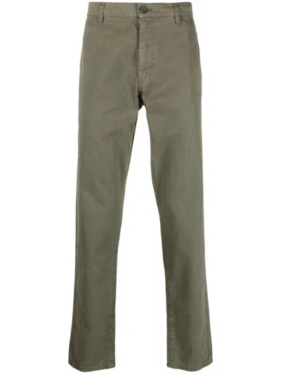 Aspesi Belt-looped Straight-leg Pants In Green