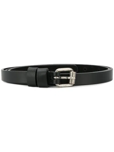 Aspesi Belt Silver Buckle "classic" In Black