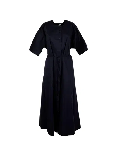 ASPESI BELTED BUTTON-FRONT MAXI DRESS