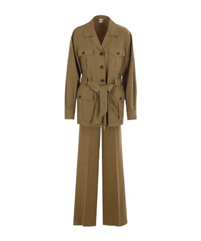Aspesi Belted Casual Suit In Brown