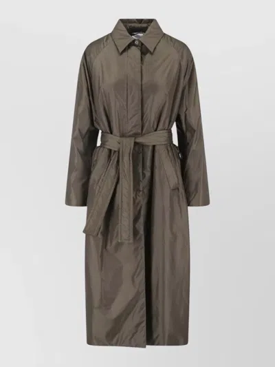 Aspesi Belted Coat Casual Style Low Pockets In Gray