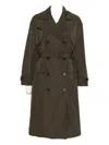 Aspesi Belted Double-breasted Coat In Green