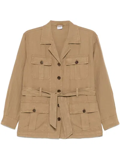 Aspesi Belted Military Jacket In Brown