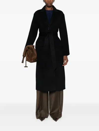 Aspesi Belted Pocket Coat In Black