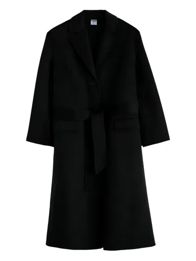 Aspesi Belted Wool Coat In Black