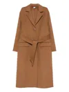 Aspesi Belted Wool Coat In Brown