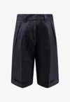 Aspesi Bermuda Buttoned Shorts In Blue