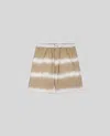 Aspesi Bermuda In Cotone Con Stampa Tie-dye - Beige In Beige