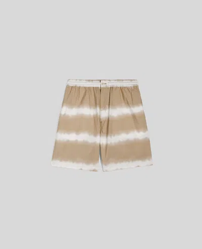 Aspesi Bermuda In Cotone Con Stampa Tie-dye - Beige