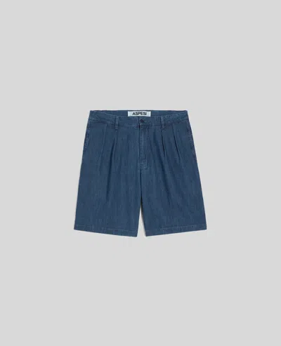 Aspesi Bermuda In Denim Leggero - Denim Medio
