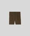 Aspesi Lou Bis Poplin Pocket Shorts In Militare