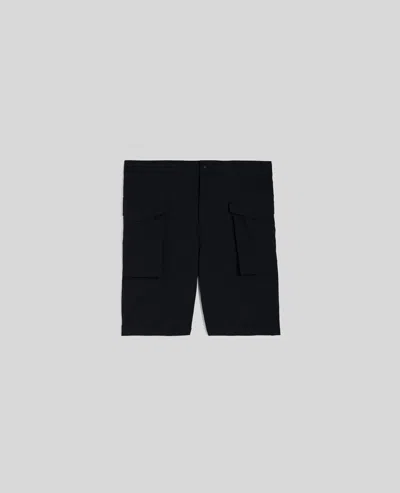 Aspesi Lou Bis Poplin Pocket Shorts In Navy