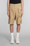 Aspesi Logo-patch Cotton Cargo Shorts In Sabbia