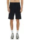 Aspesi Bermuda Shorts With Elastic Waistband And Pockets In Blue