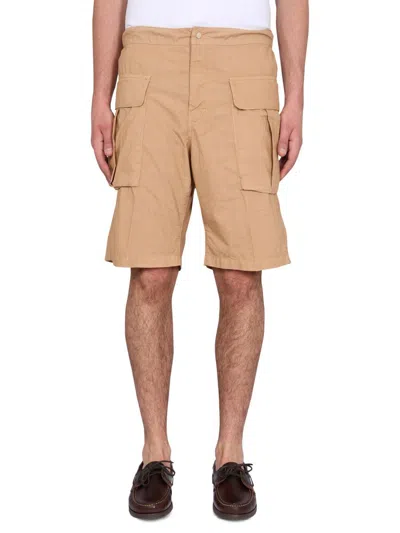 Aspesi Lou Bermuda Shorts Elastic Waistband In Brown