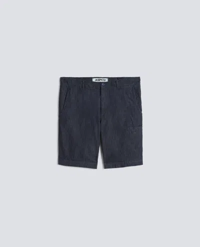 Aspesi Bermuda Shorts In Lightweight Cotton Denim In Blue