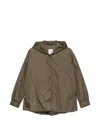 Aspesi 베스 프레스 스터드 후드 재킷 In Brown