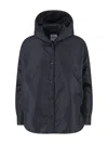 Aspesi Relaxed Fit Black Polyamide Jacket With Hood In Black