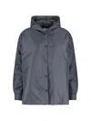 Aspesi Long-sleeved Button-up Hooded Jacket In Gray