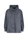 Aspesi Long-sleeved Button-up Hooded Jacket In Gray
