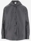 Aspesi Hooded Button-fastening Jakcet In Gray