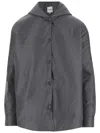 Aspesi Long-sleeved Button-up Hooded Jacket In Gray