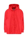 Aspesi Hooded Snap-button Coat In Red