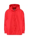 Aspesi Hooded Snap-button Coat In Red