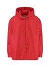 Aspesi Hooded Snap-button Coat In Red