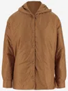 Aspesi Hooded Button-fastening Jacket In Brown