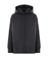 Aspesi Relaxed Fit Black Polyamide Jacket With Hood In Black