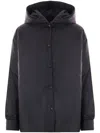 Aspesi Relaxed Fit Black Polyamide Jacket With Hood In Black