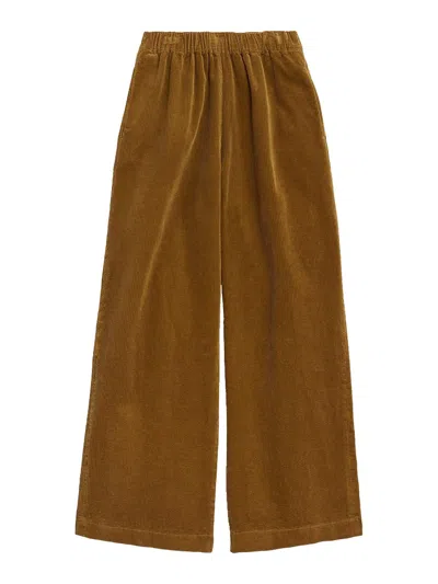 Aspesi Biscuit Velvet Trousers In Brown