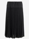 Aspesi Pleated Drawstring Skirt In Black