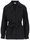 Aspesi Safari Jacket With Belt In Black